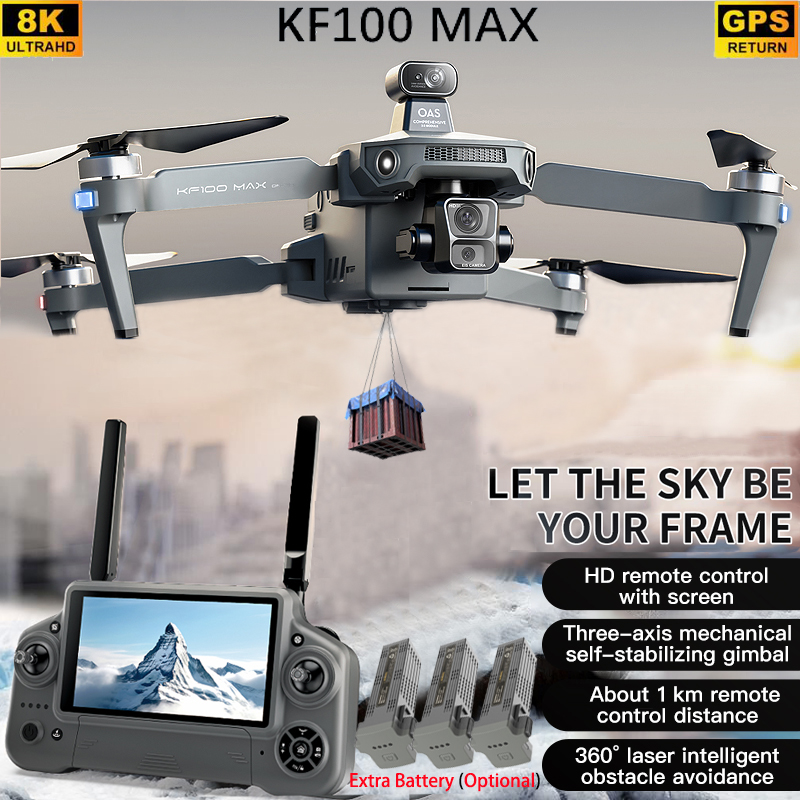 Drone Gimbal 3 Axis - KF100 MAX GPS Drone 4K Cámara