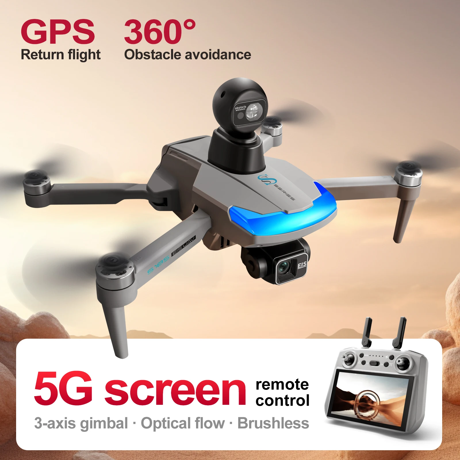Dron profesional S185 2,7 K HD - Drone Gimbal 3 Axis reseña y precio