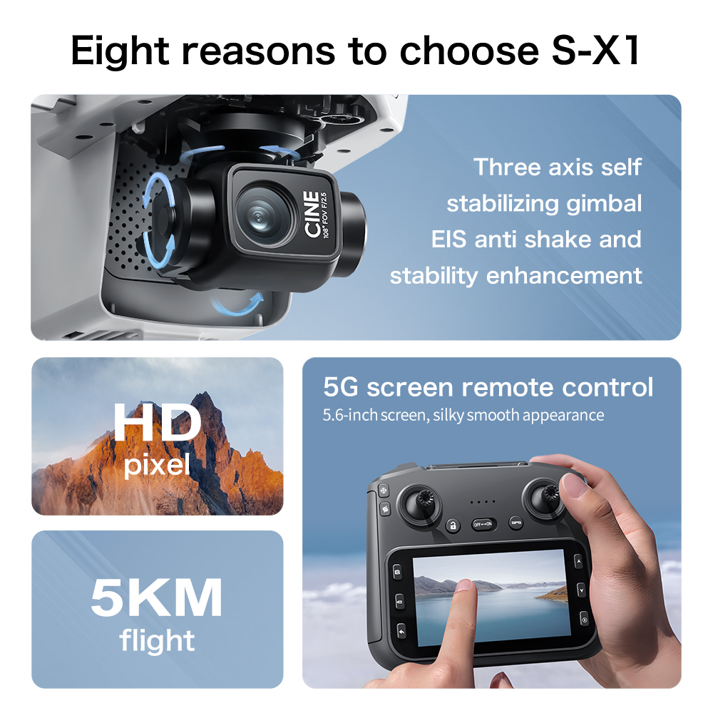 Oferta Especial: Dron GPS S-X1 - Drone Gimbal 3 Axis reseña y precio